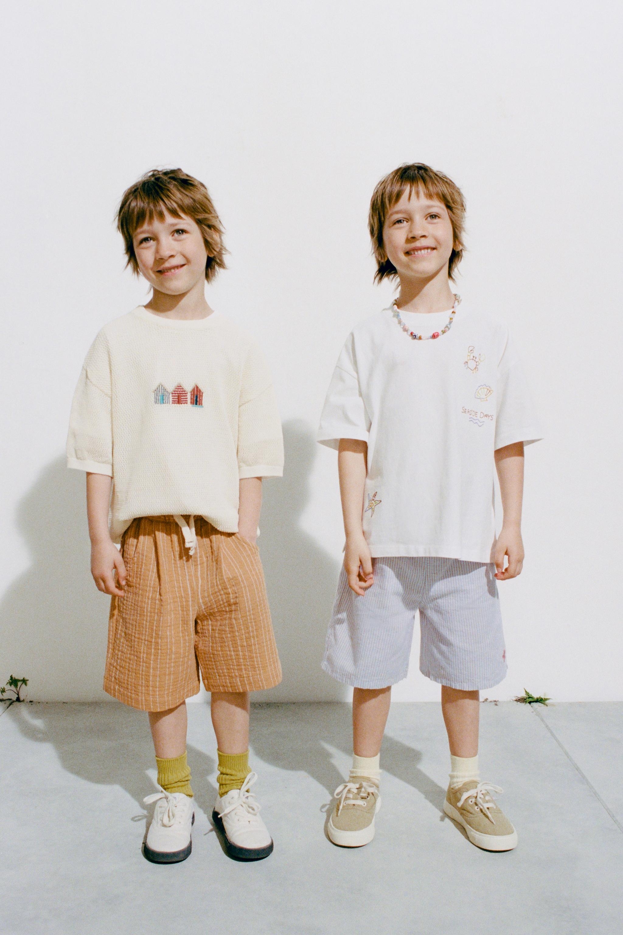 EMBROIDERED STRIPED SHORTS